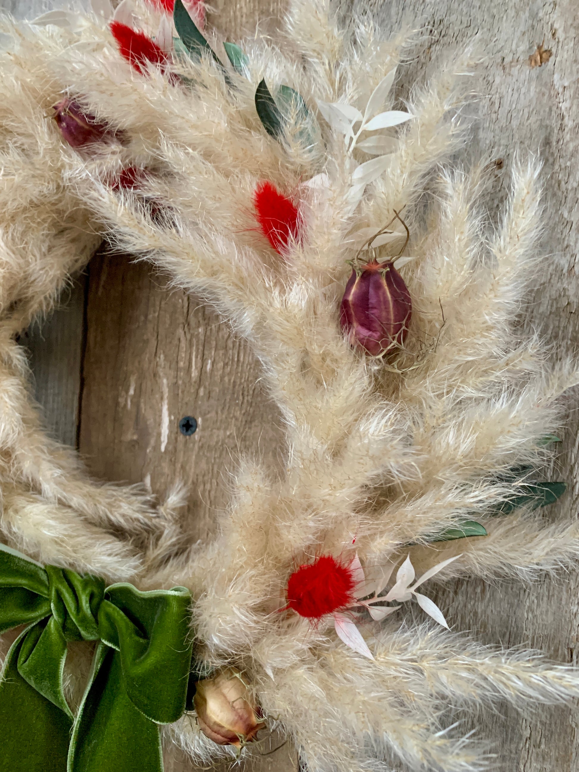 Cornish pampas wreath