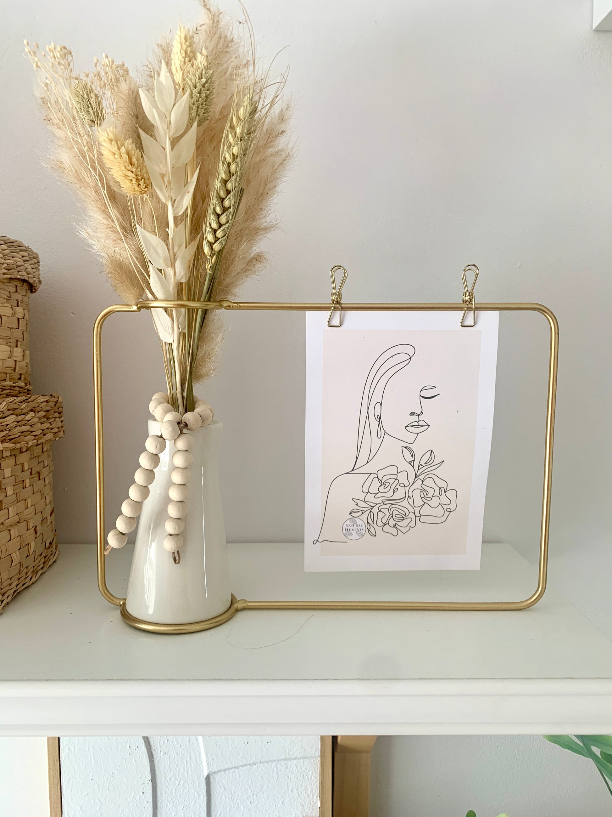 Dried Flower Vase Photo Frame Neutral