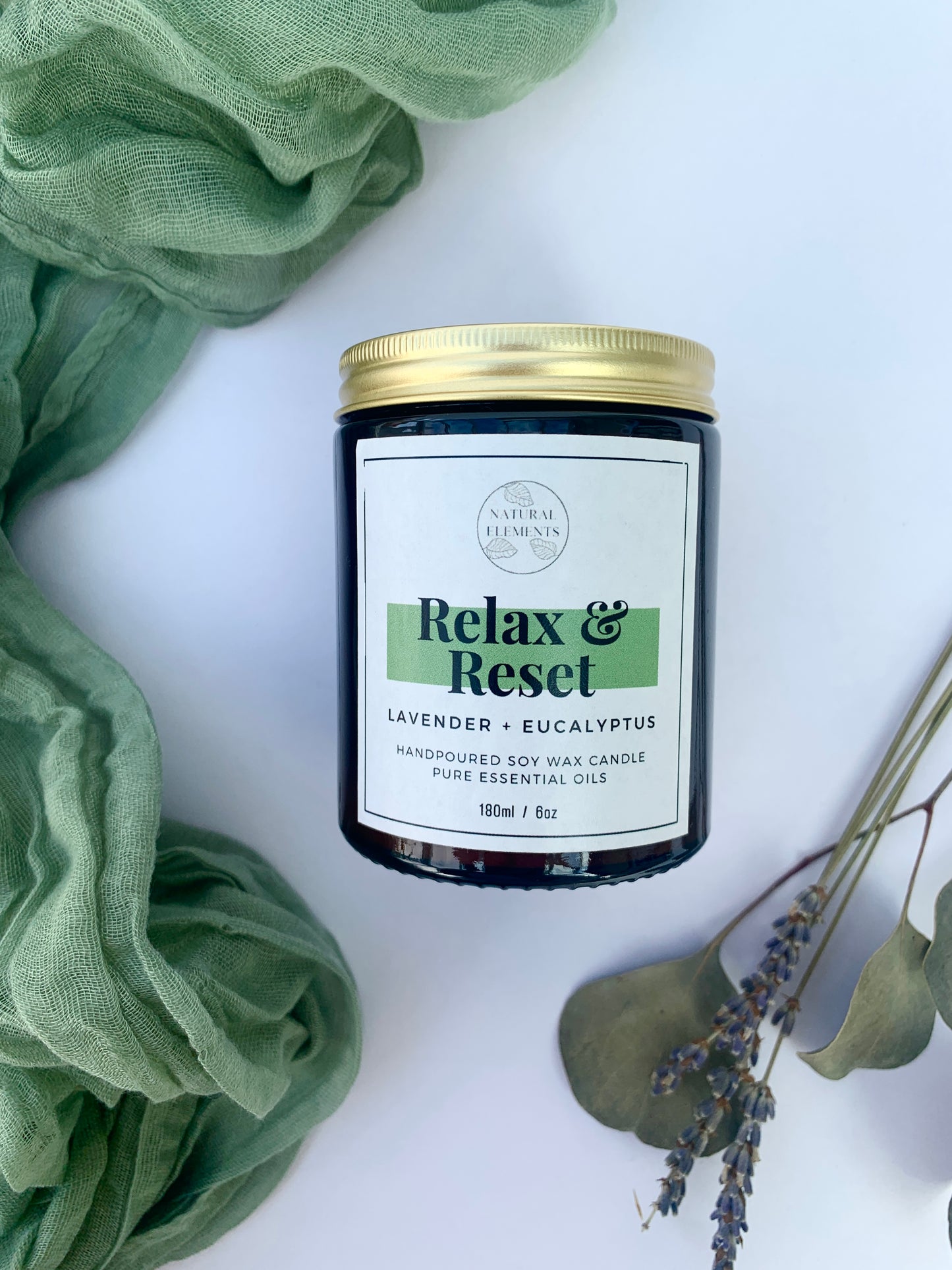 Relax and Reset Lavender and Eucalyptus Candle