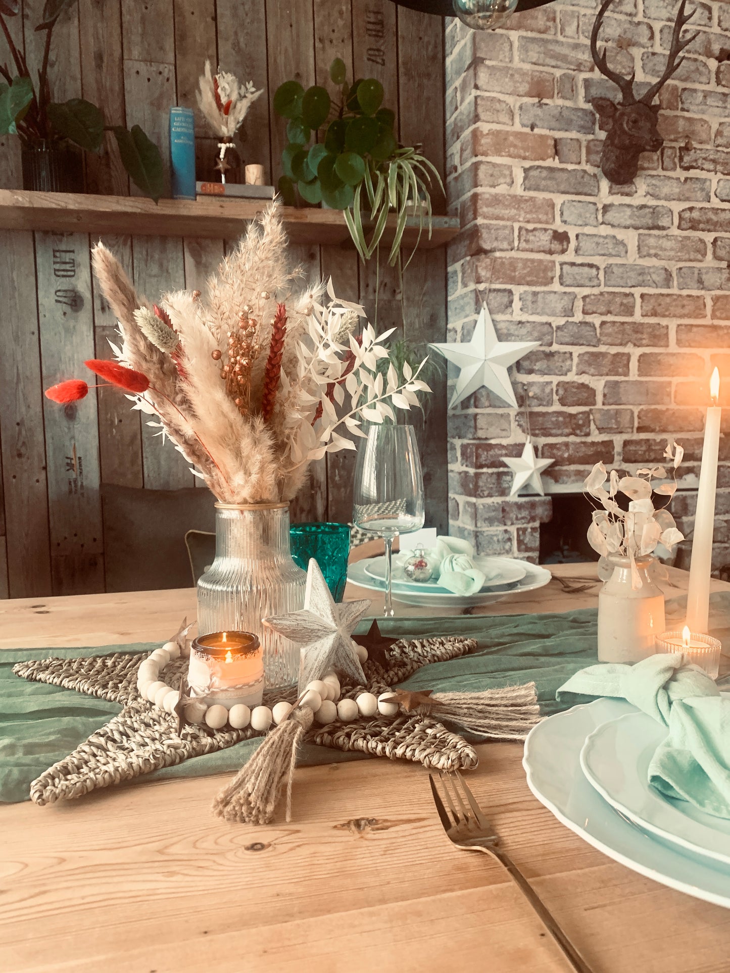 Rustic Christmas Table Centre Piece